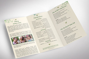 Green Legal Trifold Funeral Program