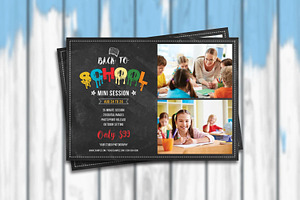Back to School Mini Session Template, a Flyer Template by retrographix