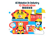 10 AI Robotics In Industry Illustrat, a Technology Illustration by denayunebgt (Thumbnail 1 of 4)