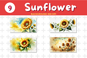 Sunflower Watercolor Background, a Background Graphic by John_Walker (Thumbnail 2 of 4)