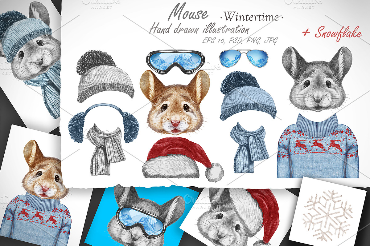 Mouse / Wintertime, an Animal Illustration by Victoria_Novak (Photo 1 of 3)