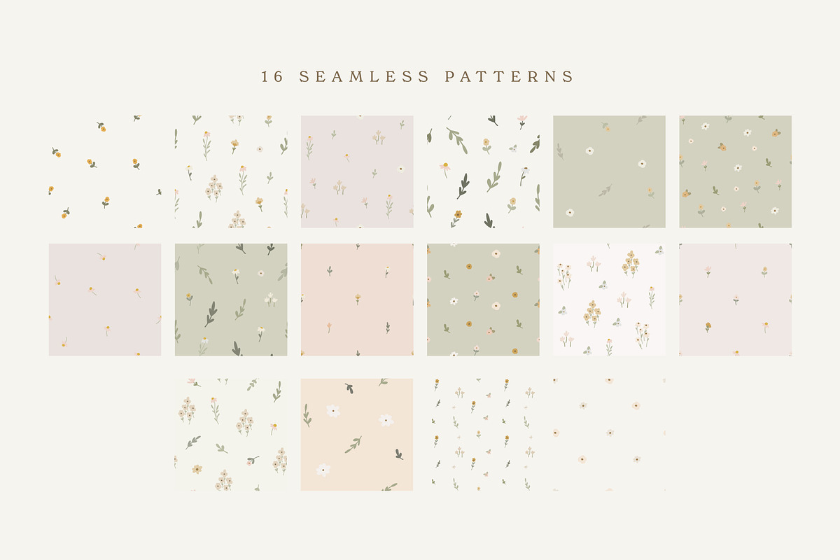 Evelyn Seamless Patterns, a Pattern Graphic by Emilie Cliche (Photo 2 of 10)