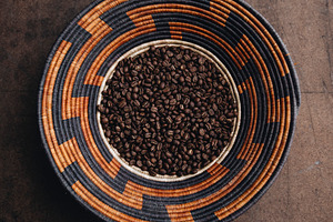 Coffee beans in a basket