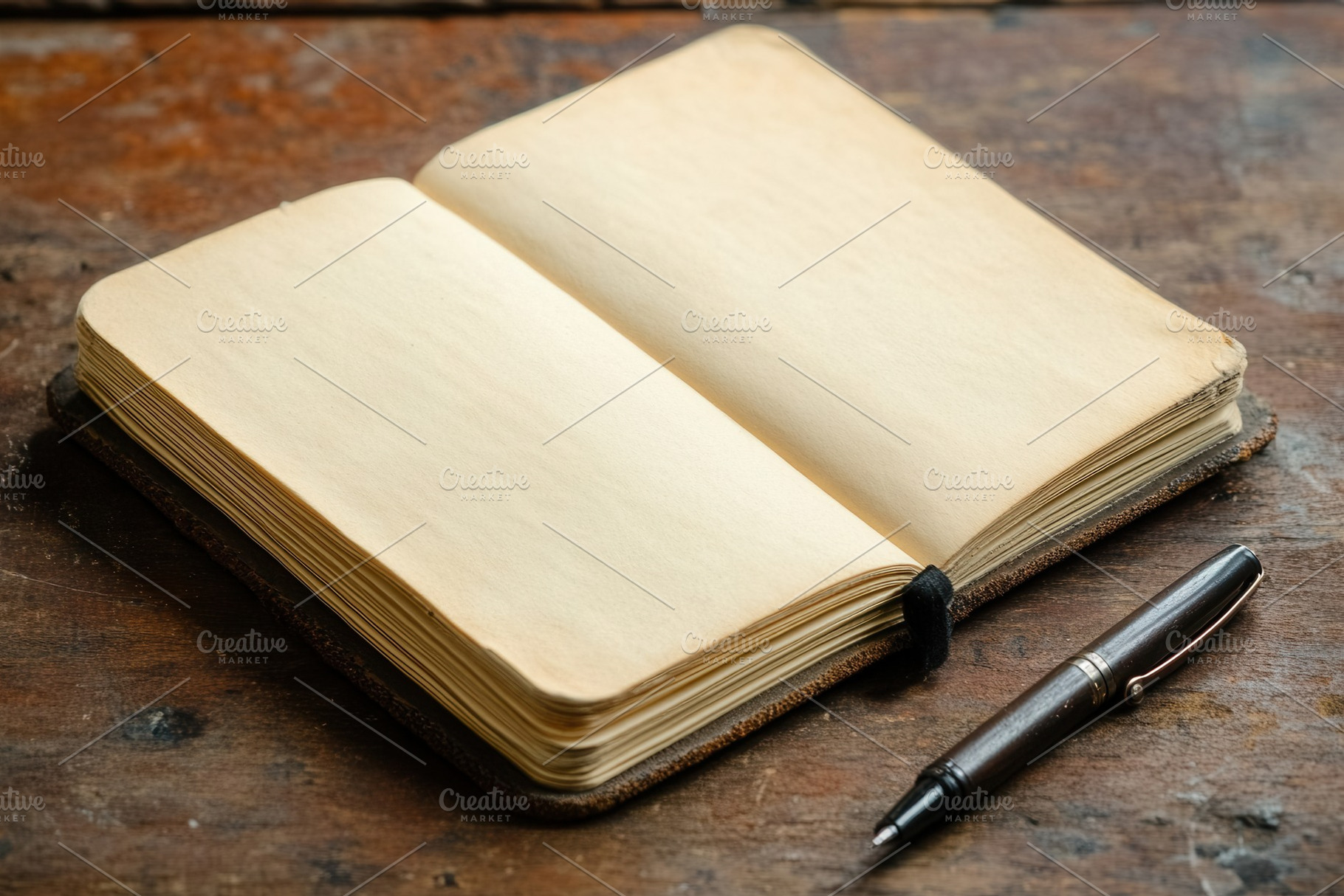 Open blank notebook on a table, a Photo by Pavel_design