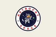 Astronaut Cat Design Template, a Branding & Logo Template by lineandcircle (Thumbnail 1 of 3)