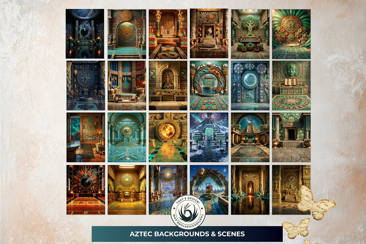 Aztec Backdrops Mythology Papers, a Background Graphic by ThatsDesignArt (Photo 7 of 14)