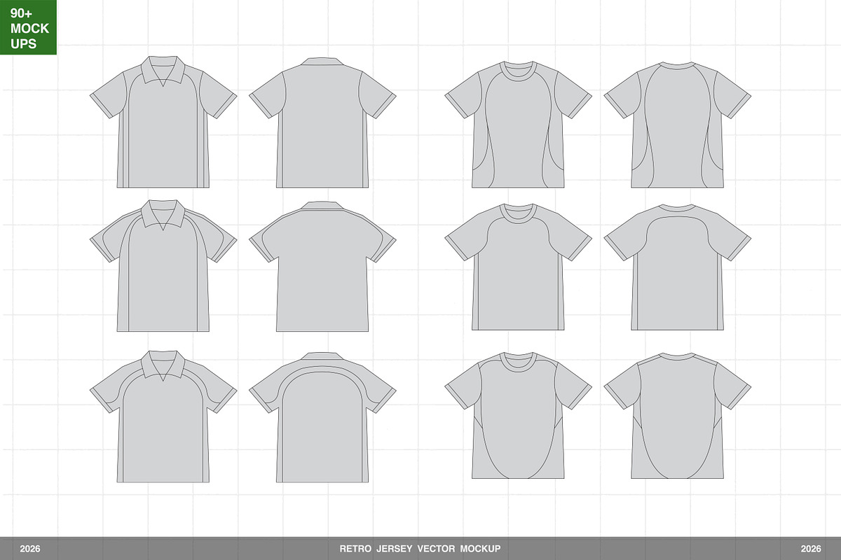 Retro Sports Jersey Vector Mockup, an Apparel Mockup by Irhasalfahad (Photo 6 of 8)