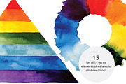 Watercolor rainbow colors, vector, an Illustration by risovanya (Thumbnail 1 of 2)