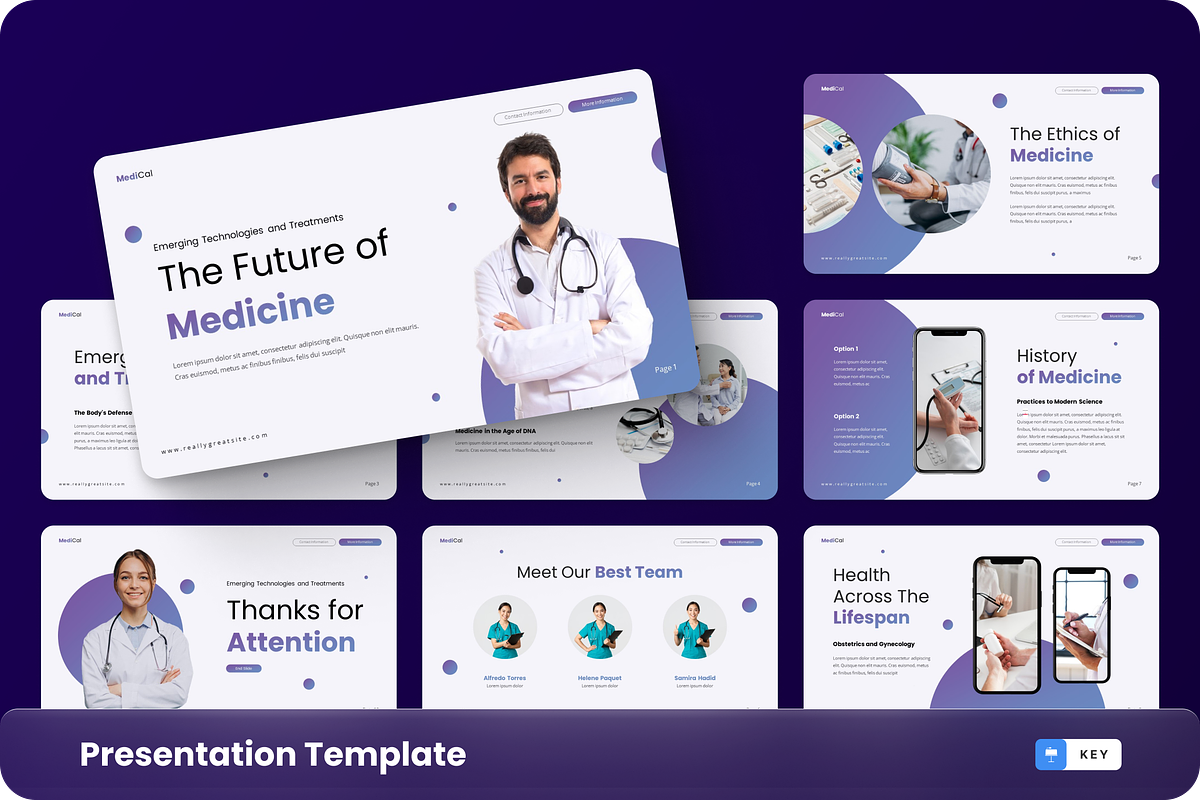 Medical Health Keynote Template, a Presentation Template by GraphauseProject (Photo 1 of 6)