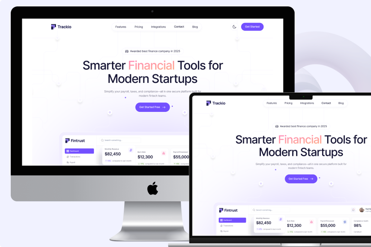 Trackio - Finance HTML Template, a HTML Template by TNCFlow (Photo 2 of 5)