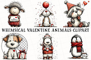 Whimsical Valentine Animals Clipart, an Illustration by OK Design (Thumbnail 2 of 6)