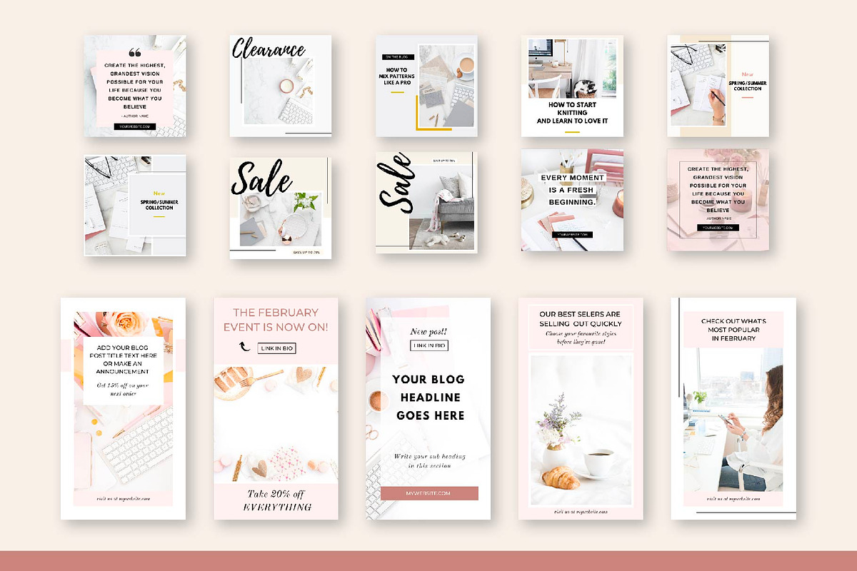 Pinterest + Canva Social Media pack, a Templates & Theme by Wellies and Lemonade (Photo 3 of 8)