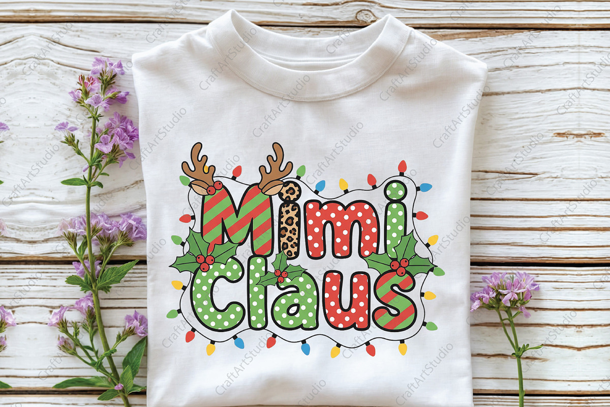 Christmas Mimi Claus Santa Reindeer, an Illustration by CraftArtStudio (Photo 2 of 4)