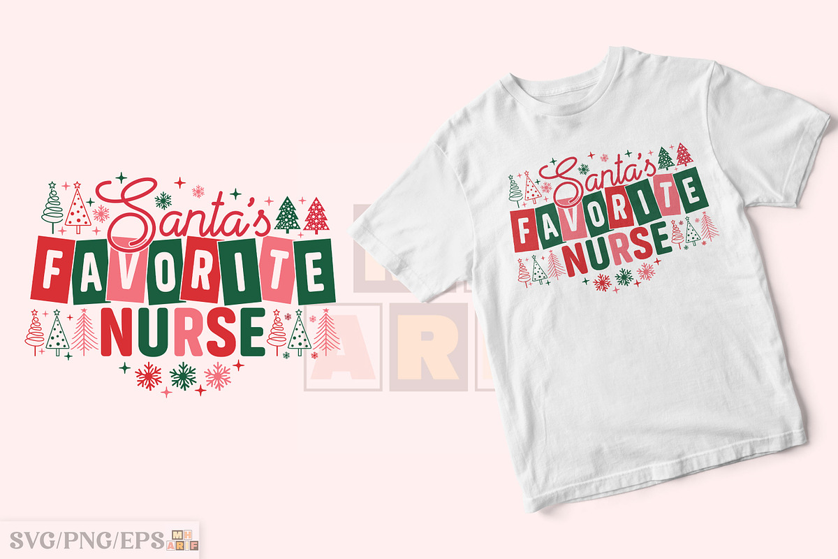 Christmas Nurse Svg Santa's Favorite, a Graphic by mh_arif (Photo 2 of 3)