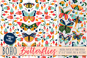 Vintage Style Butterfly Patterns, a Pattern Graphic by PinkPueblo (Thumbnail 3 of 3)