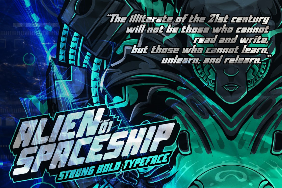 Alien Spaceship - Strong Bold Font, a Font by Gassstype (Photo 3 of 6)