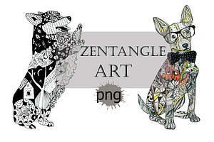 Zentangle dog art