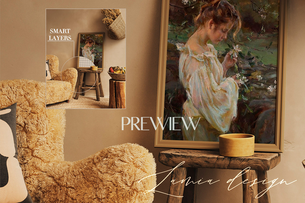 Warm Aesthetic Frame Mockup, a Household Mockup by LAMIA DESIGN (Photo 3 of 19)