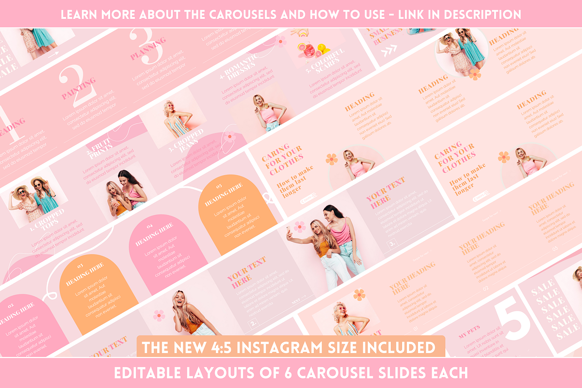 Peach Pink Instagram Templates, a Social Media Template by SunshineStudioBoutique (Photo 7 of 12)