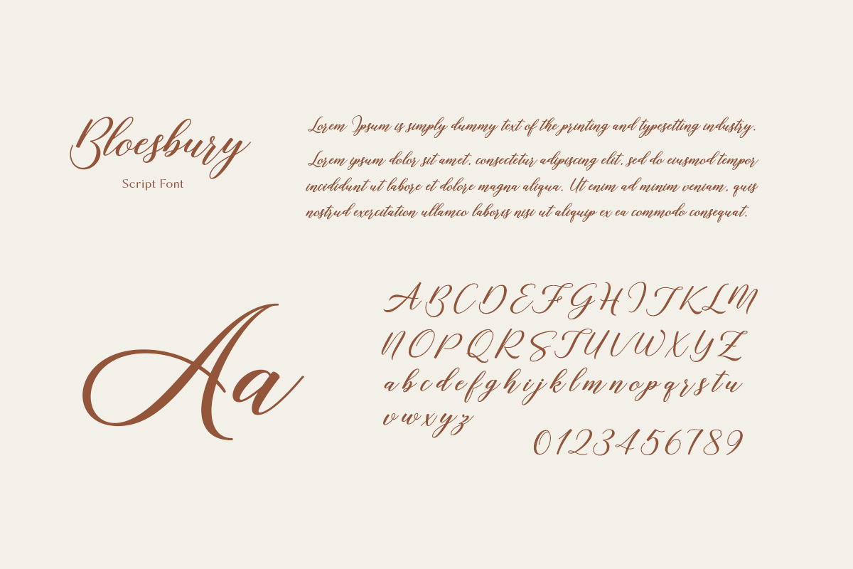 Bloesbury Script, a Script Font by Attract Studio (Photo 10 of 11)