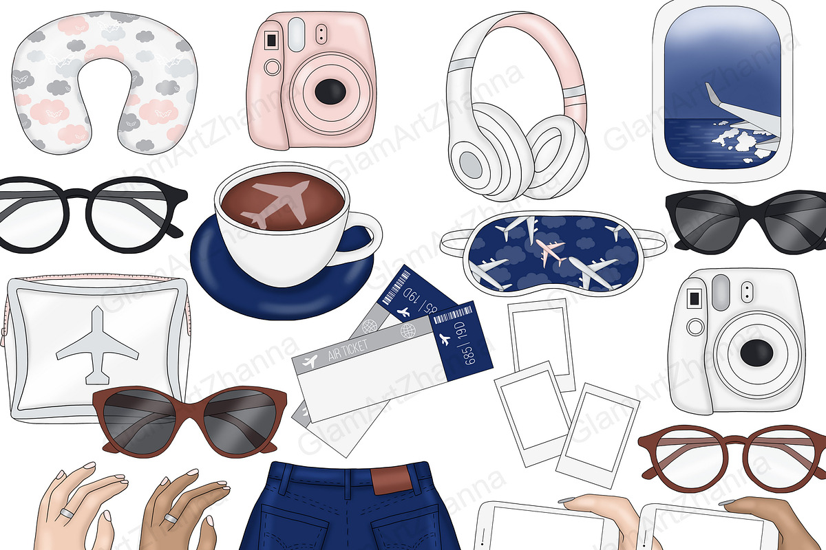 Travel Clipart, a Transportation Illustration by GlamArtZhanna (Photo 2 of 3)