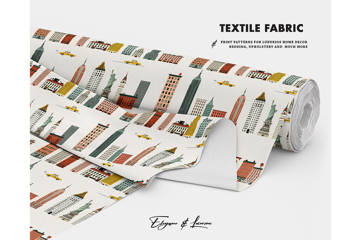 New York City Landscape Taxi pattern, a Pattern Graphic by Milatoo (Photo 3 of 3)