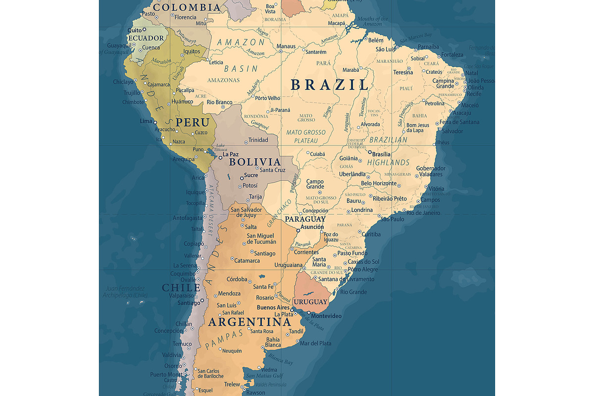 Vector World Map - Large&Detailed, a Decorative Illustration by PorcuPen Works (Photo 2 of 7)