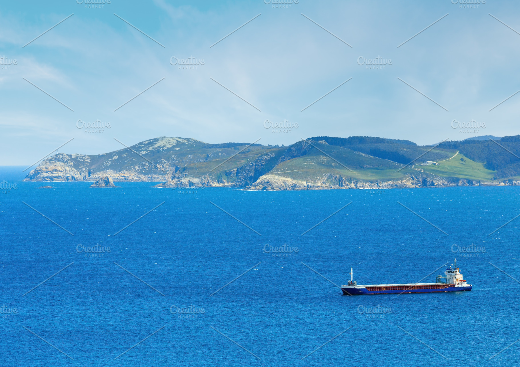 Ferryboat  and Atlantic coastline., a Nature Photo by YuriyB
