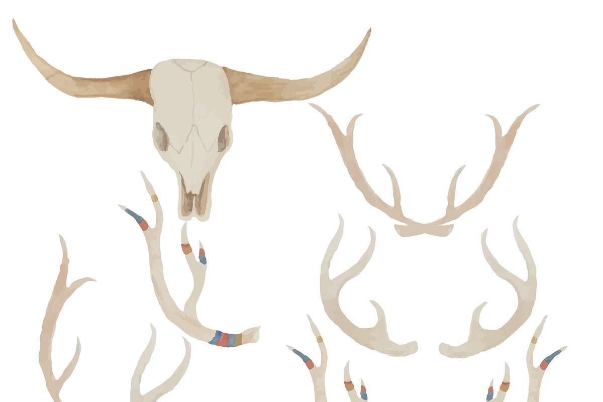 Boho Tribal Watercolor Elements, an Illustration by Valeri Nick (Photo 4 of 4)