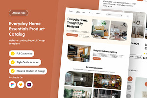 Daily Home Essentials UI UX Landing, a Landing Page Template by productype1