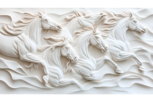White textured relief sculpture, an Illustration by Sergey Kotenev