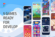 5 games ui, an App Template by Shoppie (Thumbnail 1 of 6)