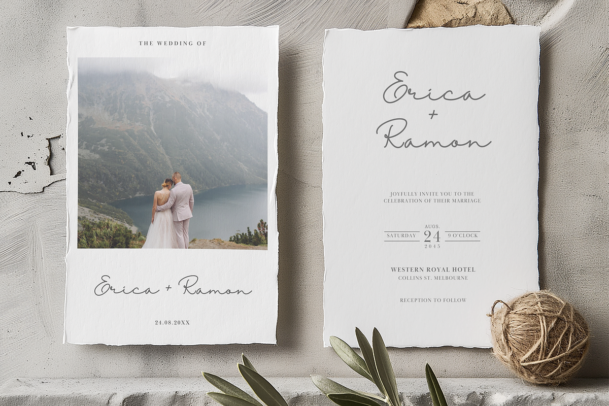 Minimalist Wedding Invitation Card, an Invitation Template by kin9candra (Photo 4 of 8)