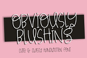 Obviously Blushing Handwritten Font, a Script Font by Sabrina Schleiger Design (Thumbnail 1 of 3)