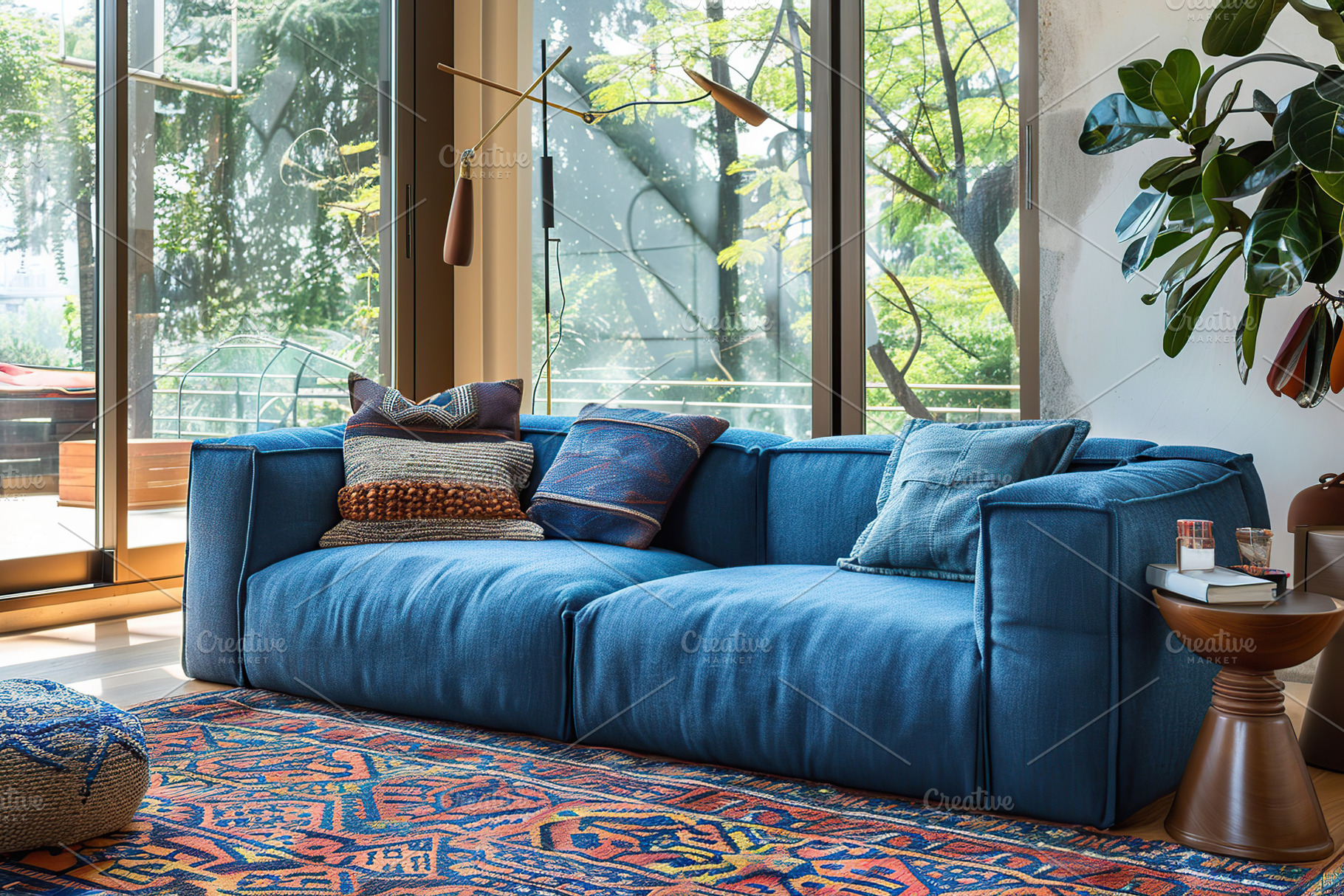 Modern scandinavian interior of living room with couch, a Beauty & Fashion Photo by AlyaAnd