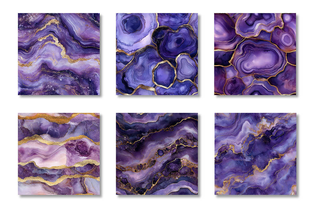 Amethyst Metallic and Stone Textures, a Pattern Graphic by Canvas Craft (Photo 3 of 9)