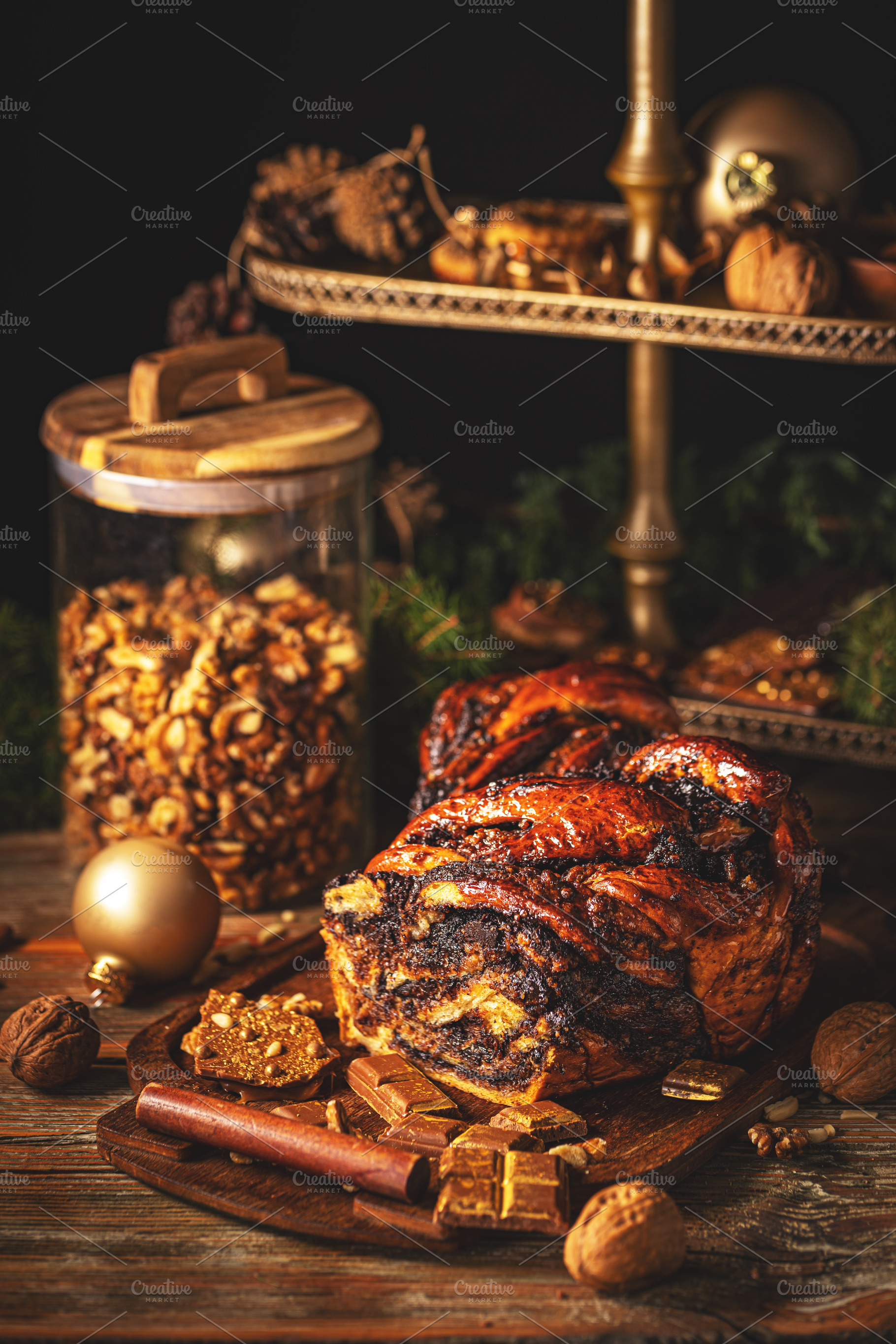 Delicious fluffy bread with chocolate, a Background Photo by Grafvision photography