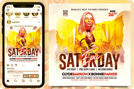Night Club Party Flyer, a Flyer Template by regalDRAW