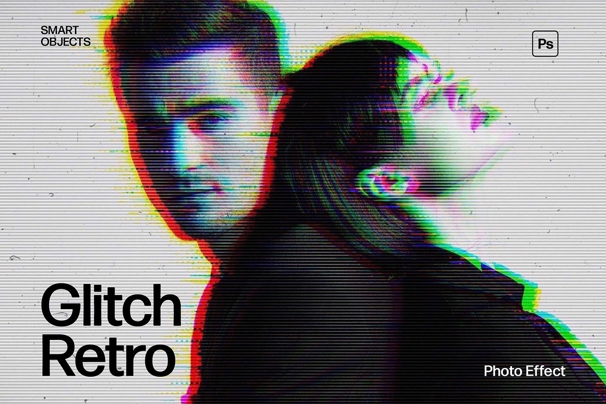 Glitch Retro Photo Effect Template, a Layer Style Add-On by DesignerCandies (Photo 7 of 7)