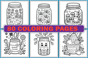 Cute Spring Jars Coloring Pages, an Illustration by LightExpress (Thumbnail 2 of 5)