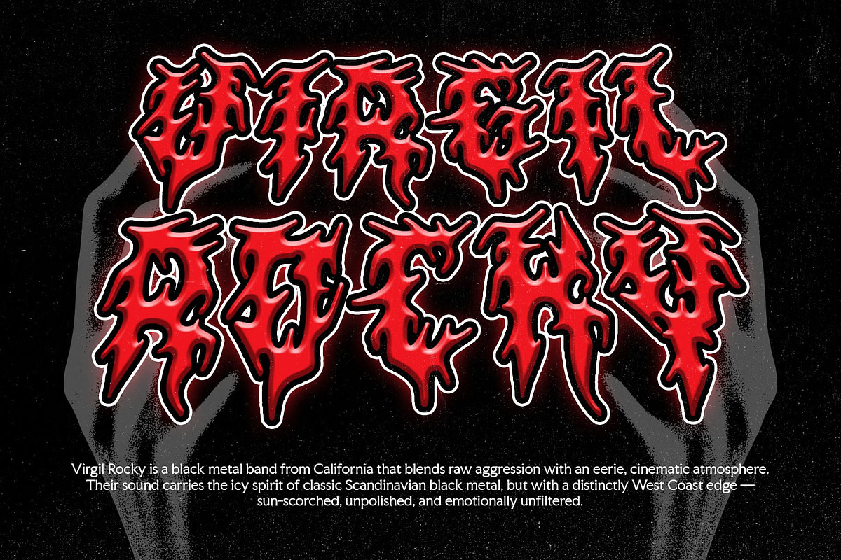 CS Masked – Black Metal Font, a Blackletter Font by Craft Supply Co. (Photo 5 of 8)