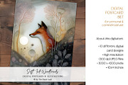 Soft Ink Woodlands Postcard Set, an Animal Illustration by The Dutch Lady Designs (Thumbnail 6 of 8)