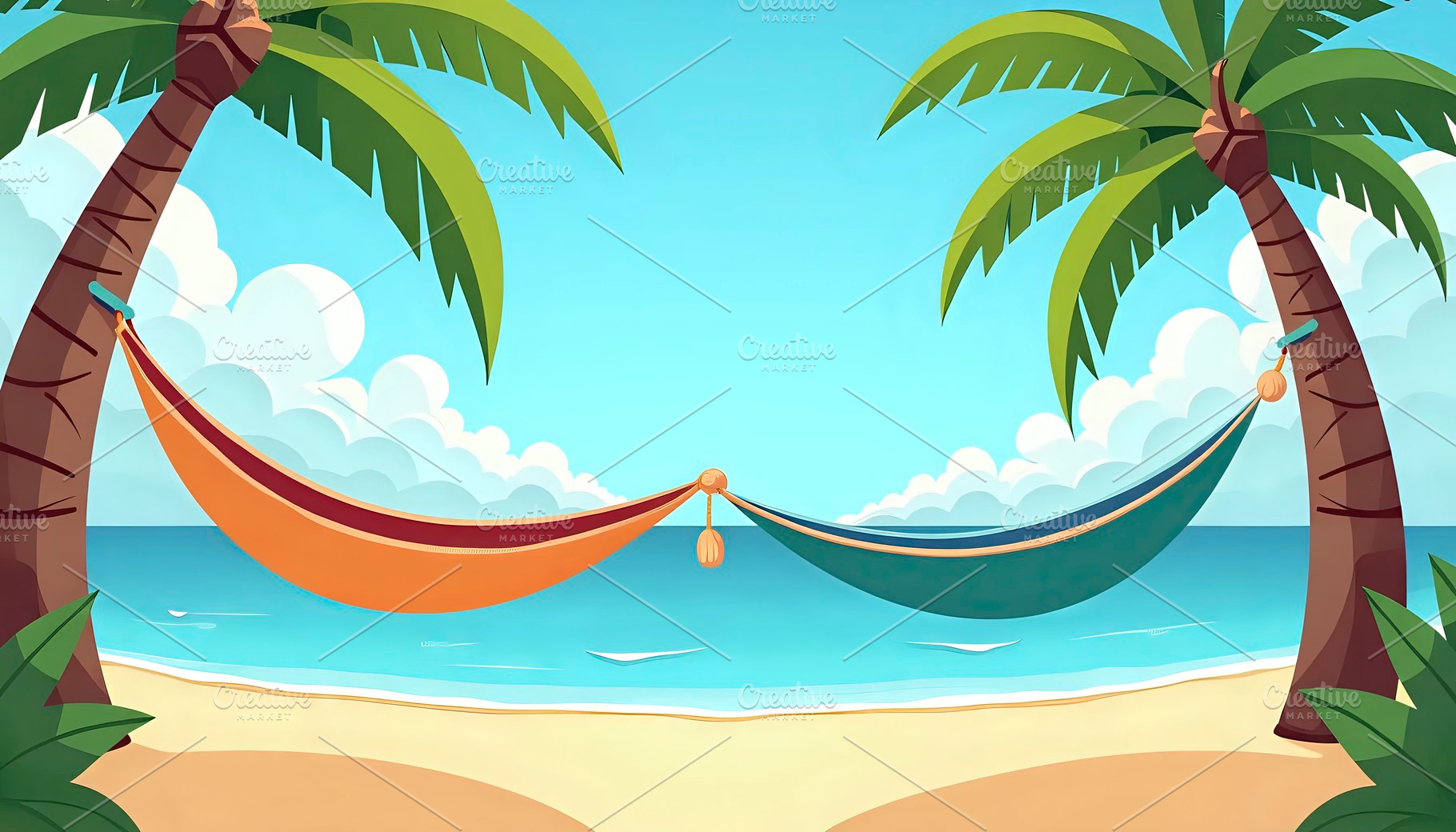 Create a tropical island scene with, a Photo by LOGOCREATIVE