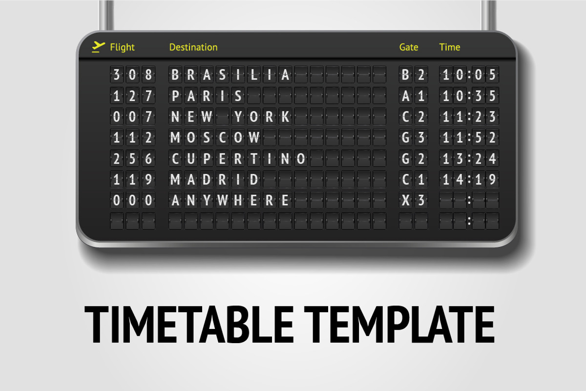 3 Editable Airport boards & alphabet preview 2