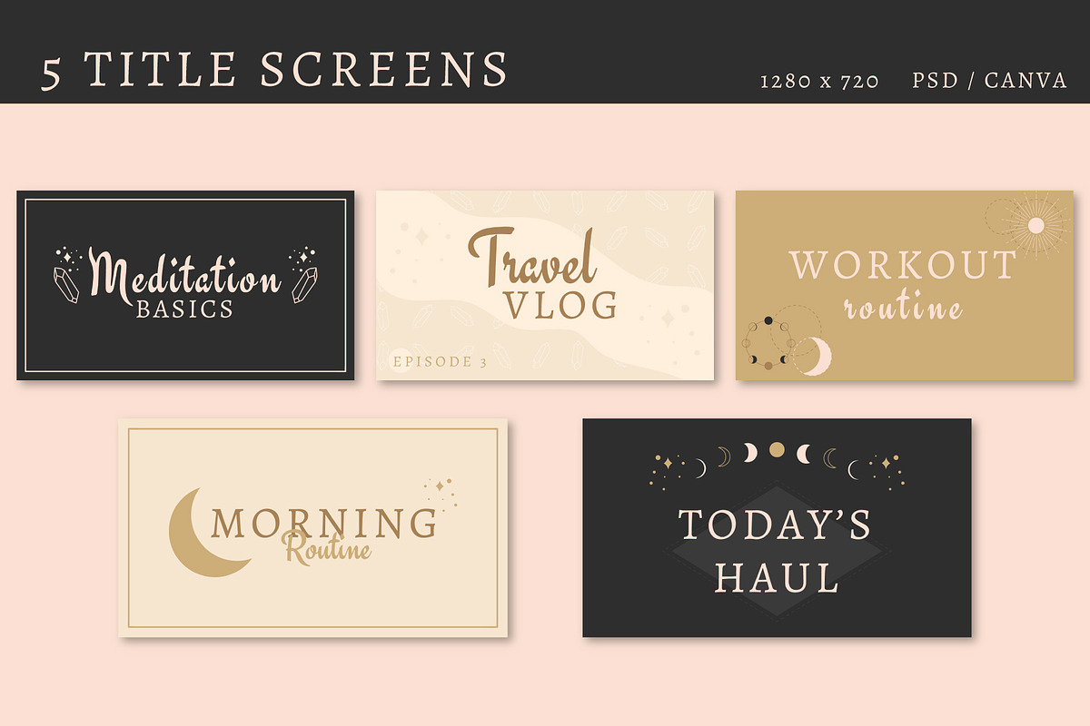 Youtube: Modern Magic Branding Kit, a Social Media Template by Liseno Designs (Photo 3 of 6)