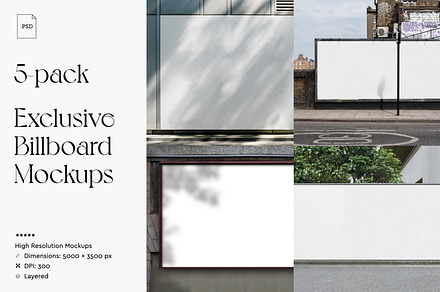 5-Pack Billboard Mockup Bundle