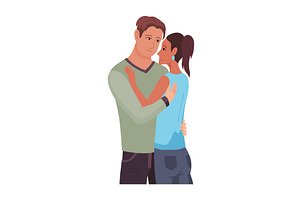 People hugging together with, a Person Illustration by Things for designers
