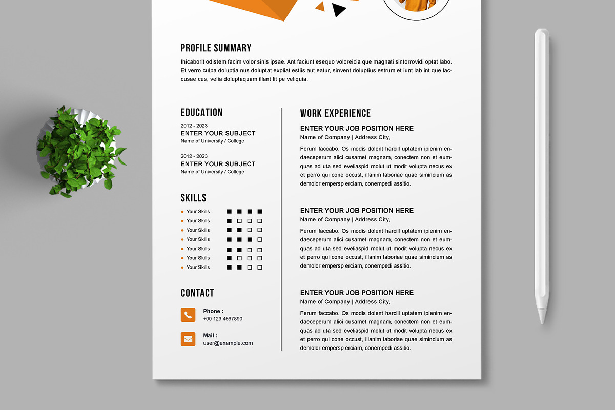 Resume Template Design, a Resume Template by MightyDesign (Photo 3 of 10)
