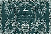 Ivory Lace Vintage Wedding Frames, a Decorative Illustration by Ekaproeka (Thumbnail 1 of 9)