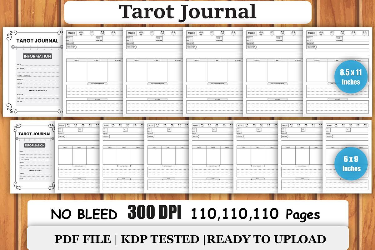 Editable Tarot journal for KDP, an Object Graphic by Designmela01 (Photo 1 of 3)